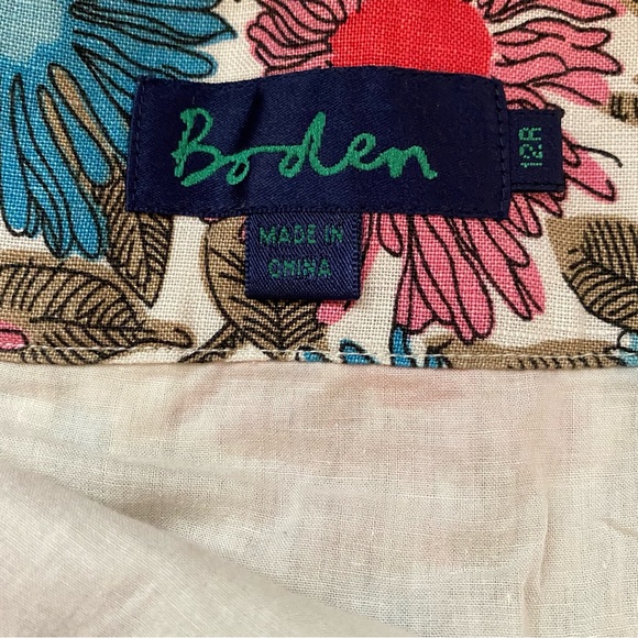 Boden Linen Floral Fit & Flare Skirt Size 12R - Picture 6 of 8